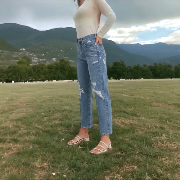 JBD Denim - New! ☆ High Rise Dad Jean Dark Blue Denim - Sustainable!